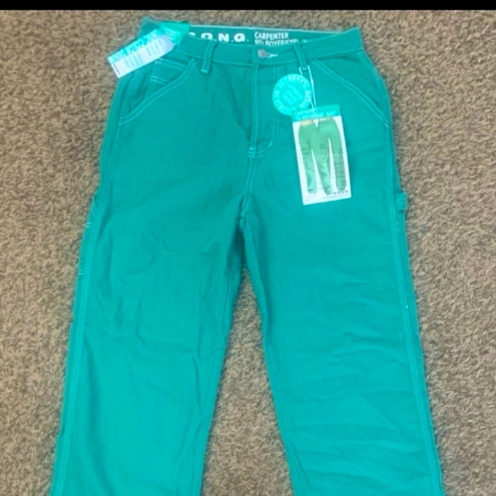 Women  Green Carpenter Pants